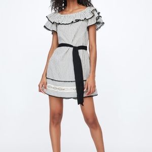 Zara Belted Ruffle Dress